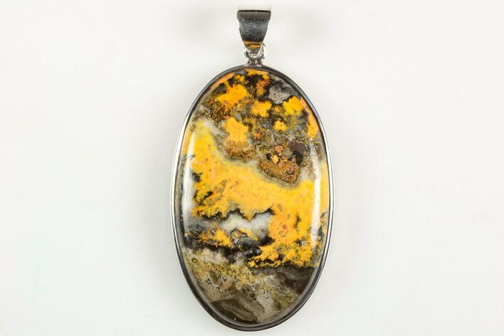 Bumblebee Jasper Pendant (Necklace) - Sterling Silver #205813